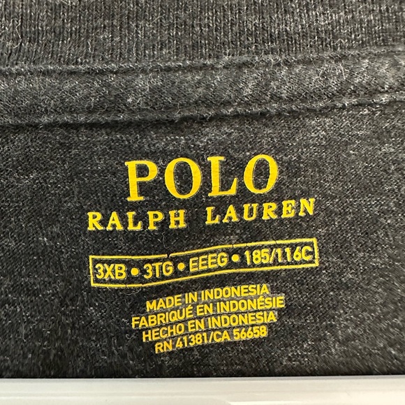 Polo by Ralph Lauren Men's Charcoal V-Neck Tee size 3XB - Picture 3 of 5